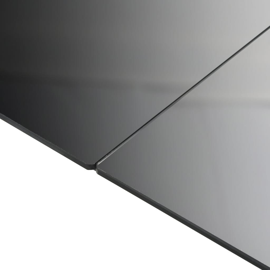 Garten-Esstisch Glas Aluminium 190 x 90 x 74 cm Schwarz